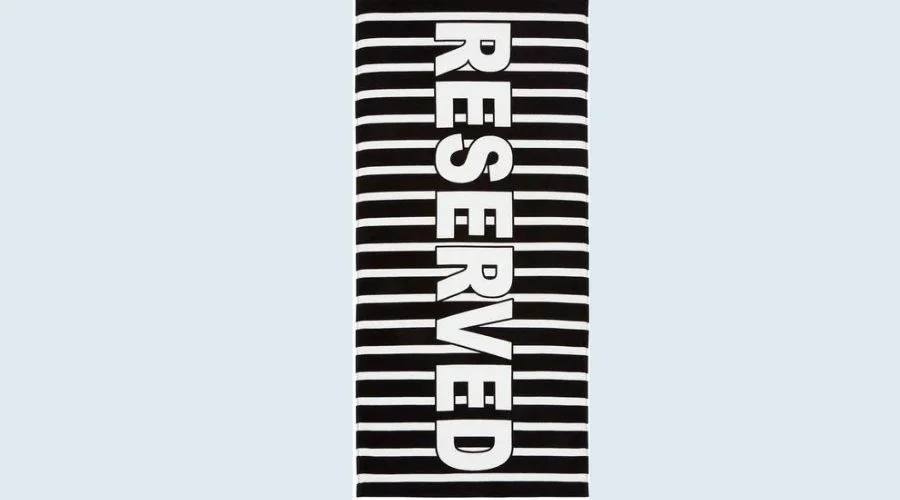 Reserved Black and White Beach Towel