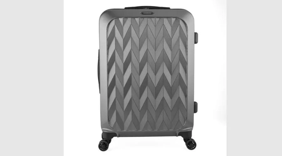 Charcoal and Black Chevron Suitcase