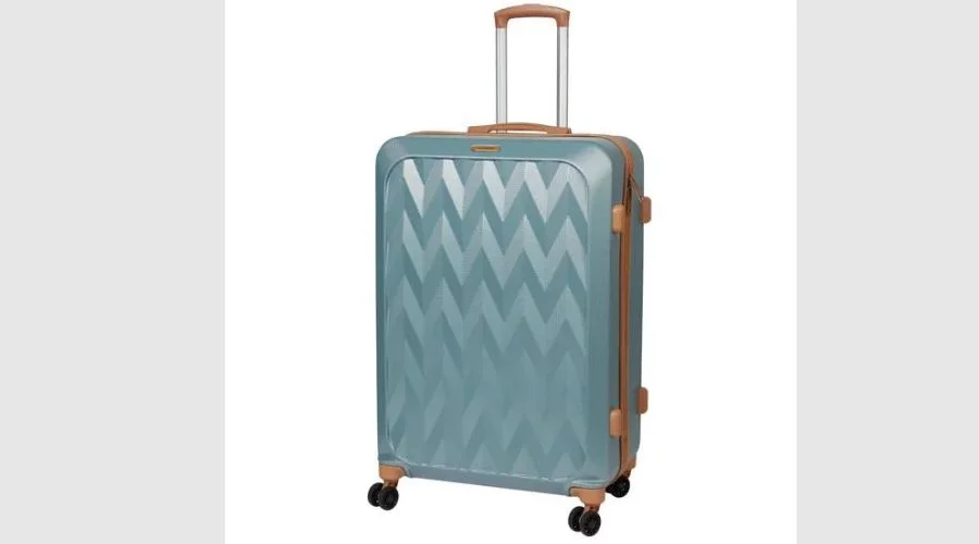 Sage Green and Tan Chevron Suitcase 