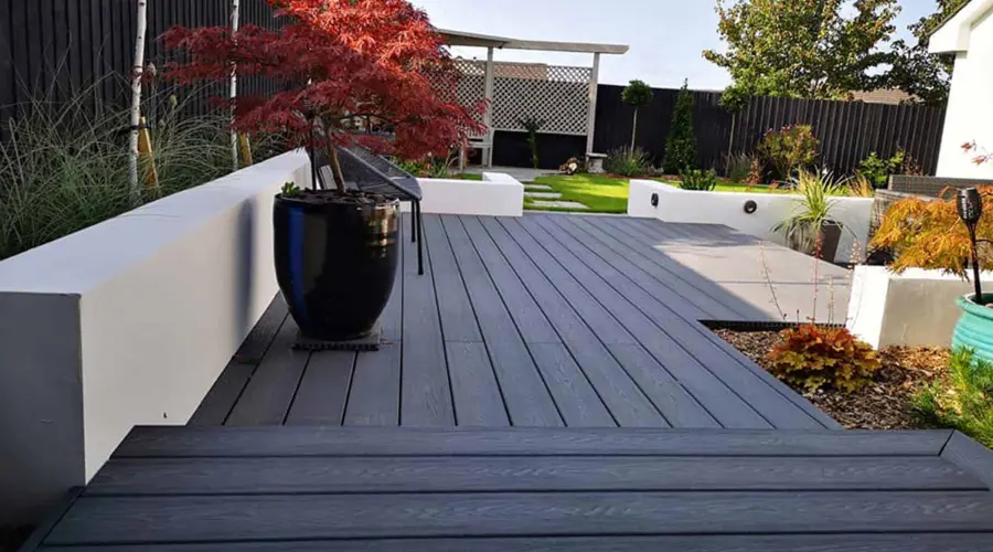  Composite decking is an artificial product comprised of wood fibers