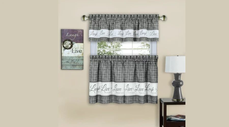 Achim - Tier Pier and Valance set - Walmart Kitchen Curtains