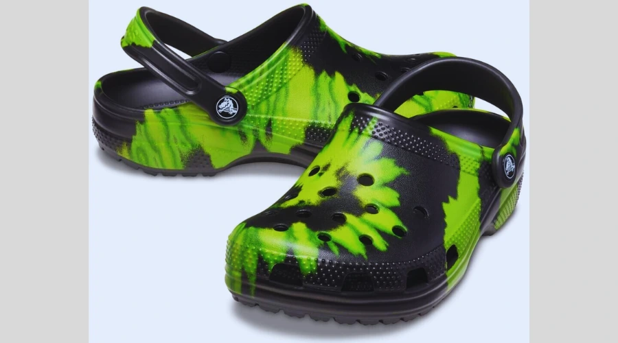 Black Lime Punch Tie Dye Crocs