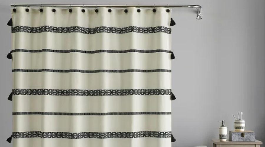 Boho Chic Polyester and Cotton Shower Curtain