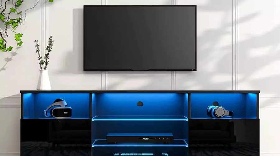 Modern Entertainment Center with LED Lights