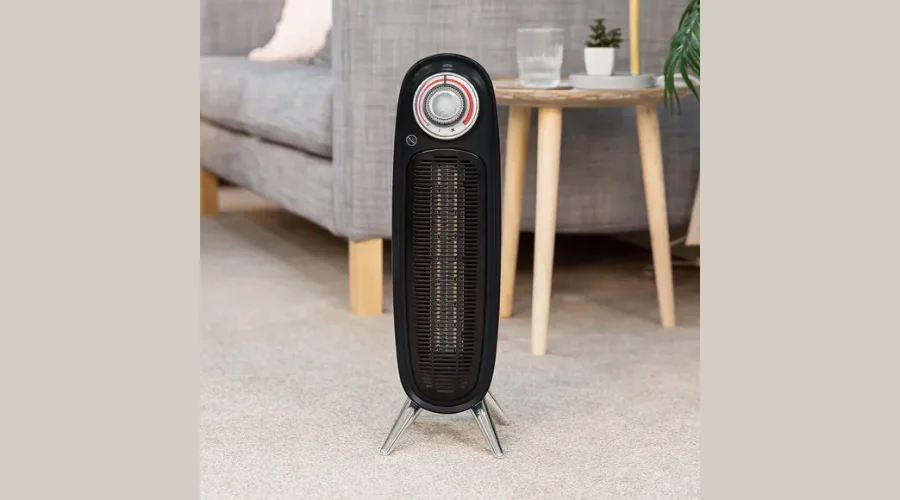 Russell Hobbs Black Retro PTC Tower Fan Heater