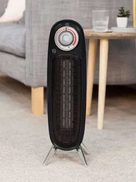 Russell Hobbs Black Retro PTC Tower Fan Heater