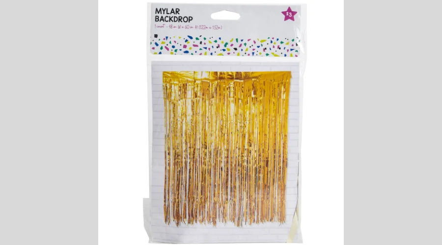 Mylar gold foil curtain
