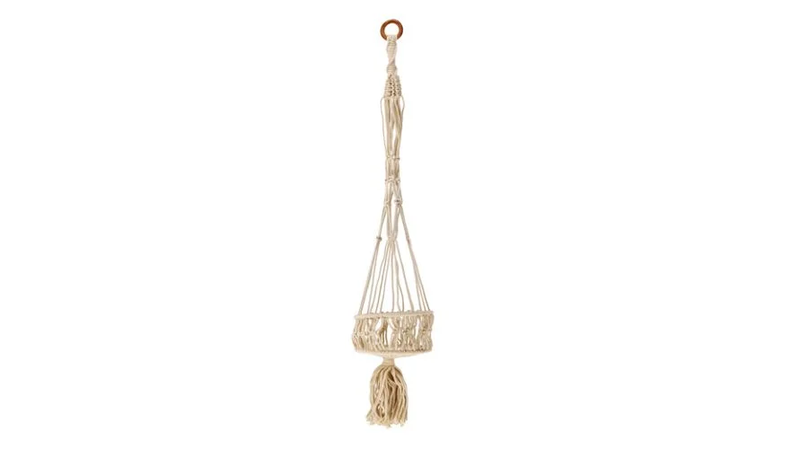 Hanging macrame plant holder 32in