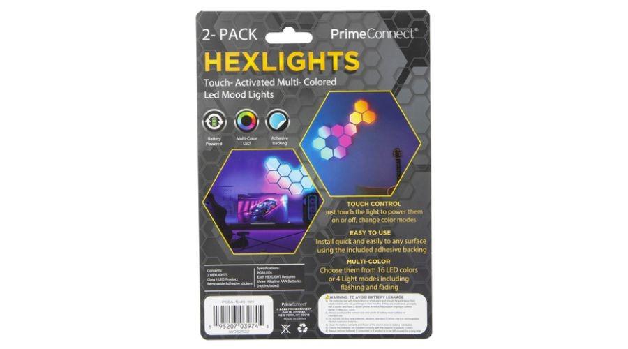 Hexlites multicolor touch-activated LED mood lights 2-pack