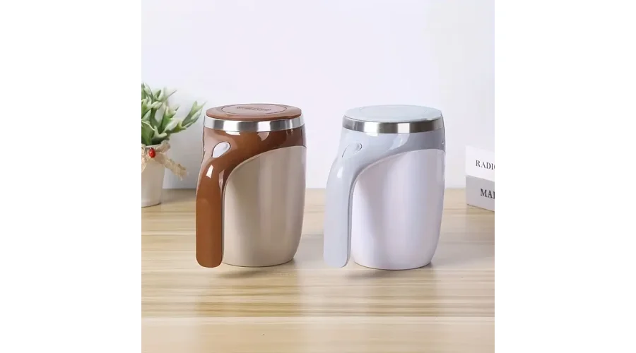 1pc/380ml, Stainless Steel Coffee Stirring Cup, Automatic Stirring Cup, Magnetic Rotation Electric Milk Mug