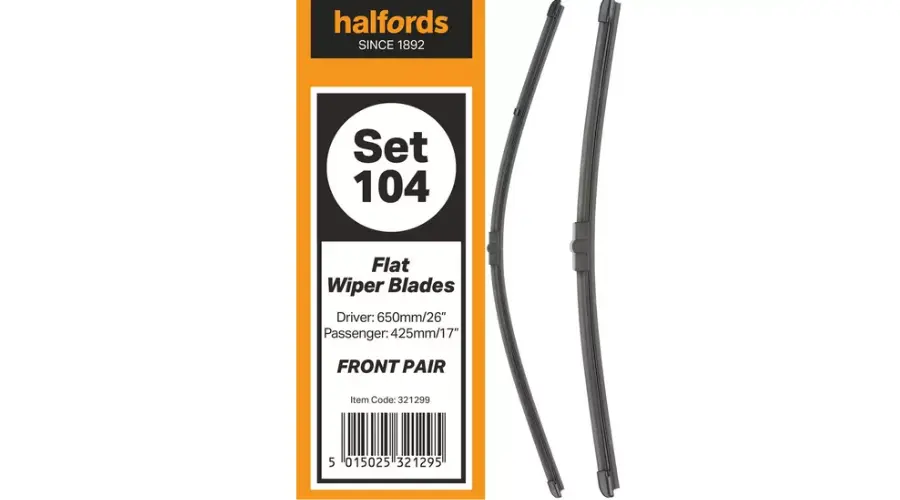 Halfords Set 104 Wiper Blades - Front Pair | Savewithnerds