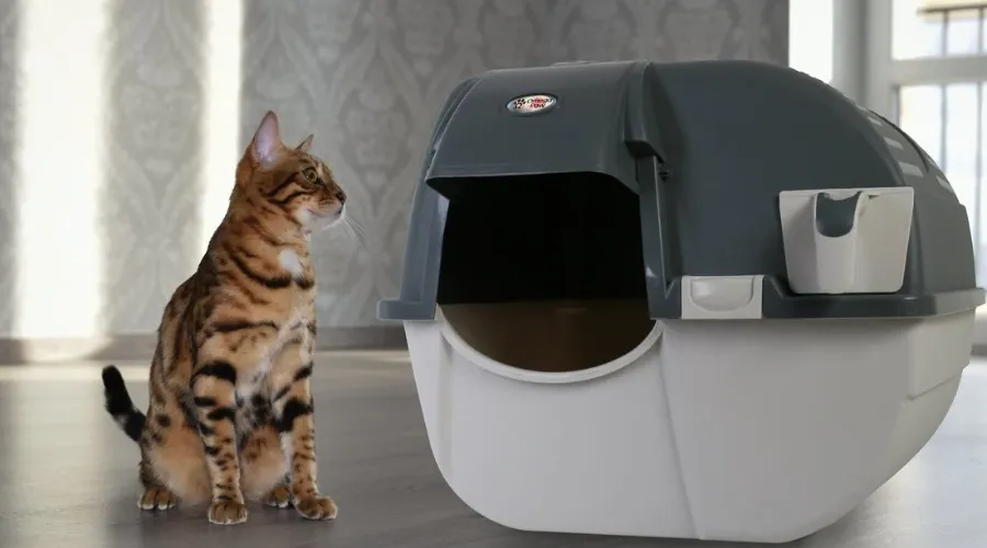 Omega Paw Easy Fill Roll 'n Clean Cat Litter Box | Savewithnerds