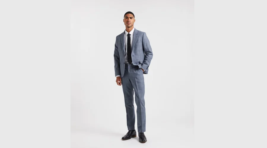 Blue Windowpane Check Reg Suit Jacket