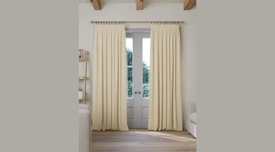 Brushed pencil pleat blackout thermal curtains