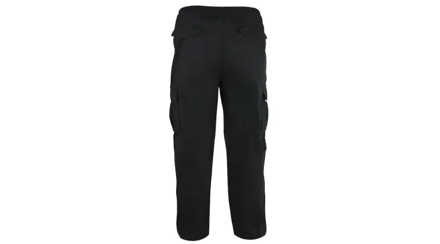 D555 ROBERT peached and washed black cotton cargo trousers