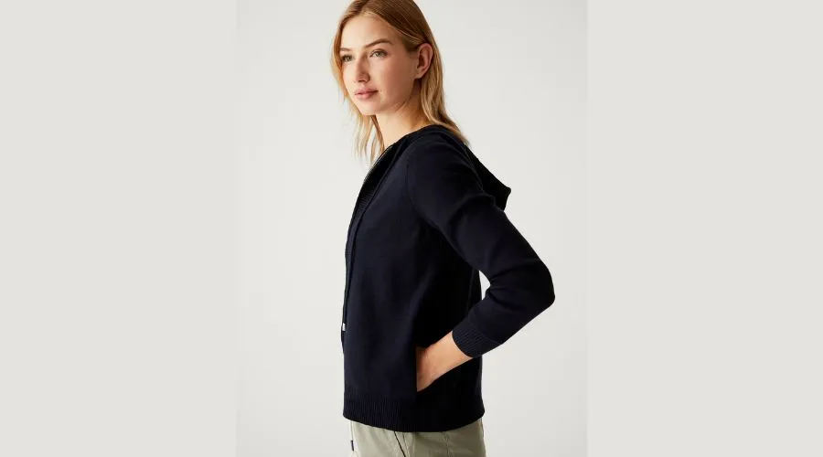 Soft Touch Textured Zip-up Relaxed Hoodie