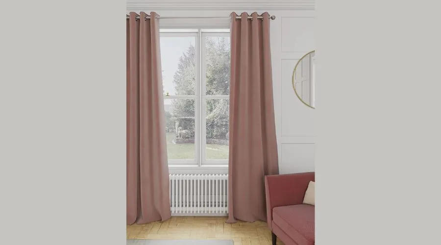 Velvet eyelet thermal curtains