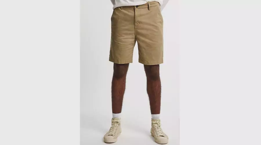 Short Length Chino Shorts- Stone 