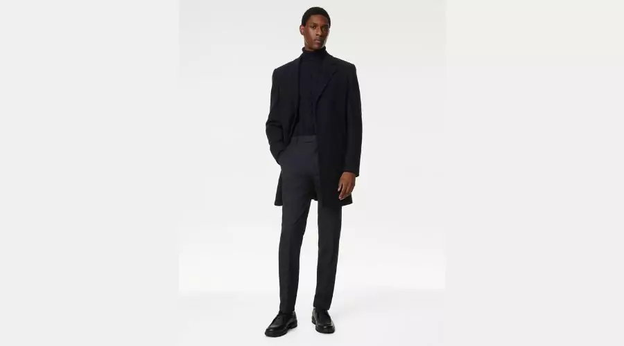 Formal Elegance in Textured Stretch Trousers 