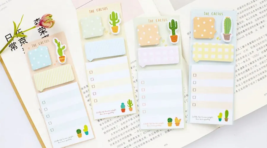 WHSmith Cactus Sticky Notes Set