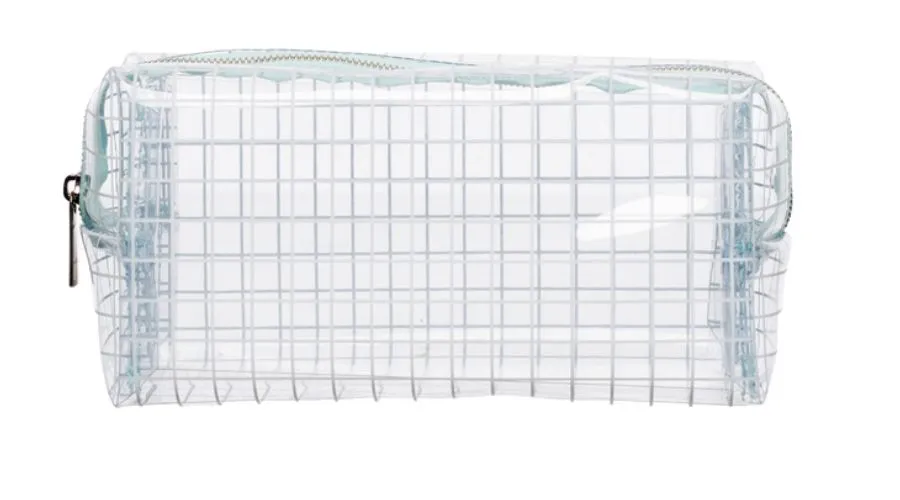 WHSmith Clear Grid Patterned Cube Pencil case
