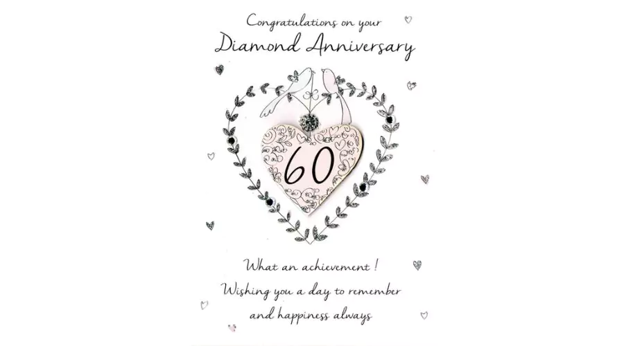 60th Diamond Wedding Anniversary Card 