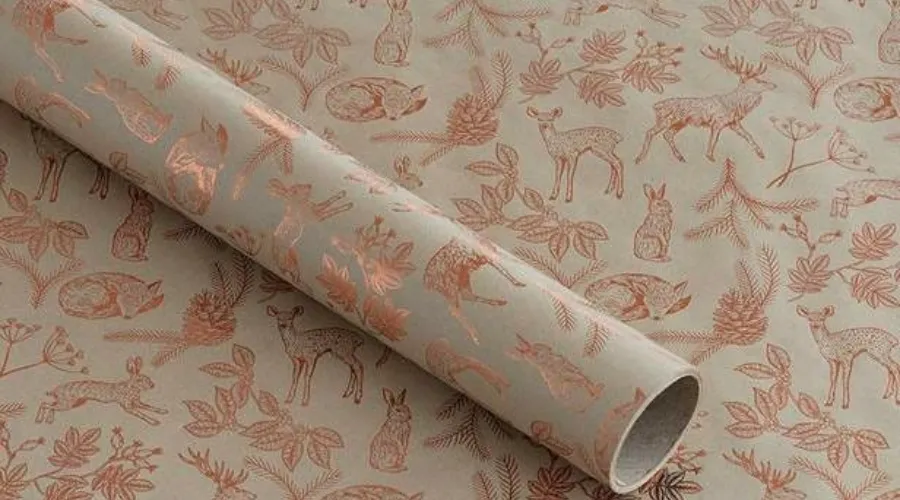 WHSmith 3M Copper Woodland Recyclable Wrapping Paper