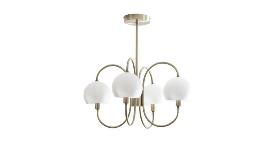 Beatrice 4 Light Ceiling Fitting - Antique Brass