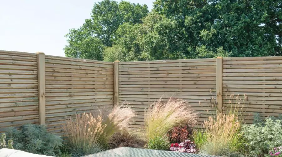 Contemporary Double Slatted Fence