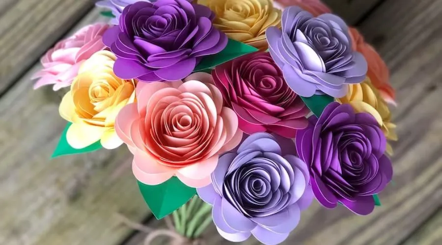 Paper flower bouquet - multi rosettes
