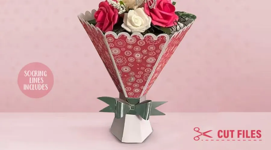 Paper Flower Bouquet with cut lines