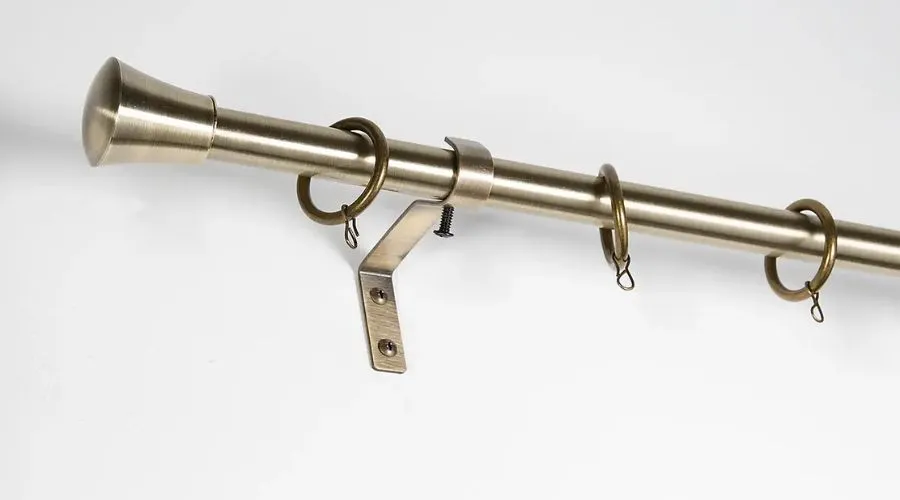 Trumpet Extendable Metal Curtain Pole with Rings
