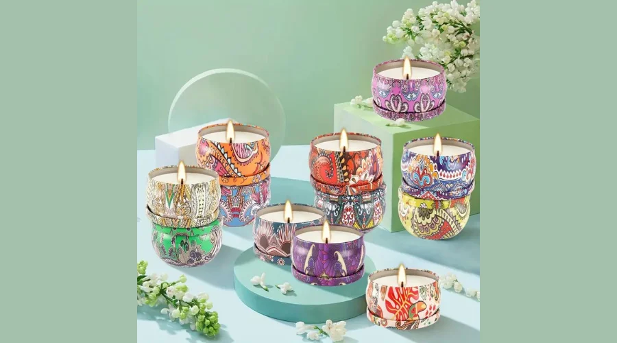 Pack of 36 mixed colour scented candles-marble-Peking opera facial makeup style