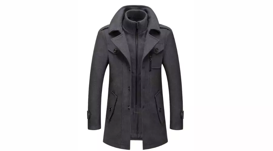 Stylish Men's Wool Blend Pea Coat 