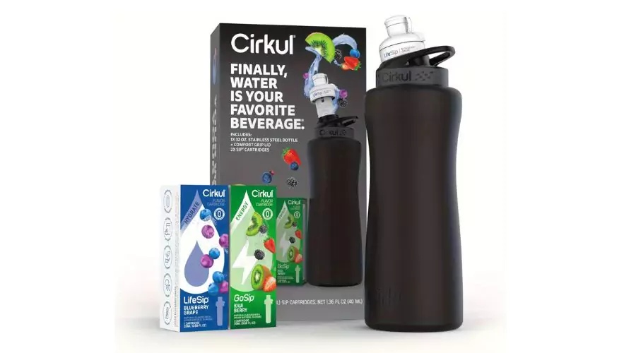 32oz Chameleon Stainless Steel Starter Kit 2 Flavor Cartridges (Blackberry Blueberry & Berry Blue Punch) Cirkul