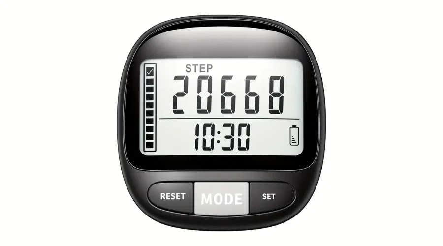 3D Pedometer with Clip - Non-Rechargeable Battery Powered Step Counter