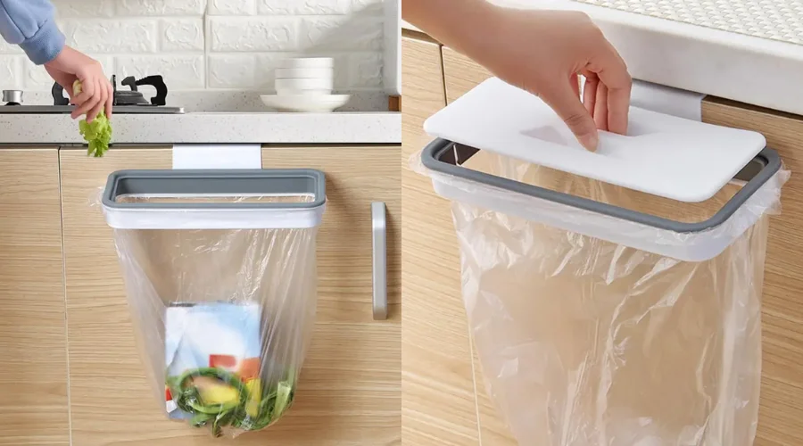 Portable Garbage Bag Holder With Lid