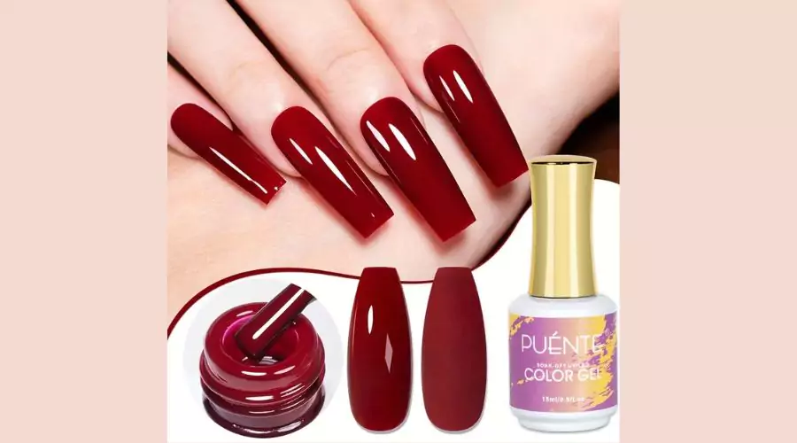 PUENTE Deep Red Gel Nail Polish