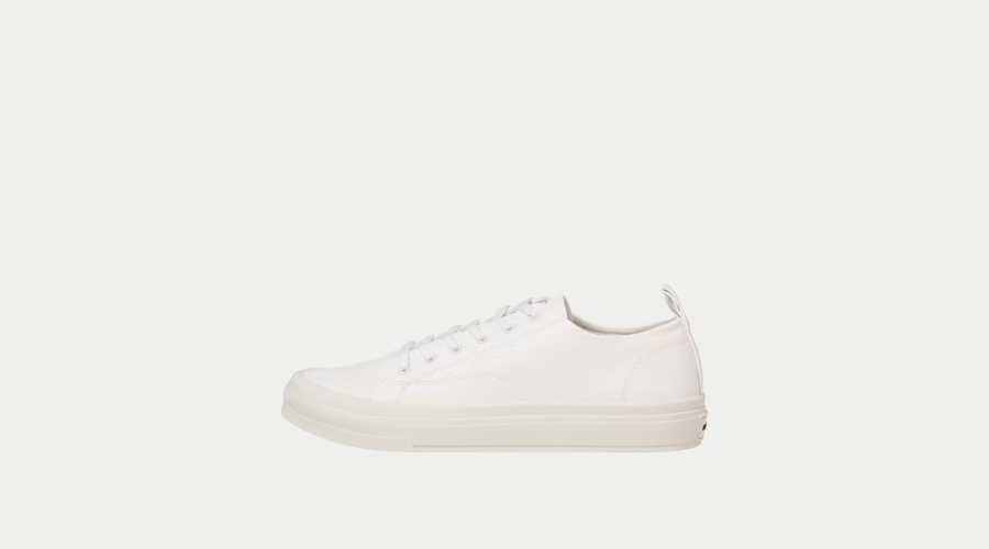 Faux Leather Lace Up Trainers