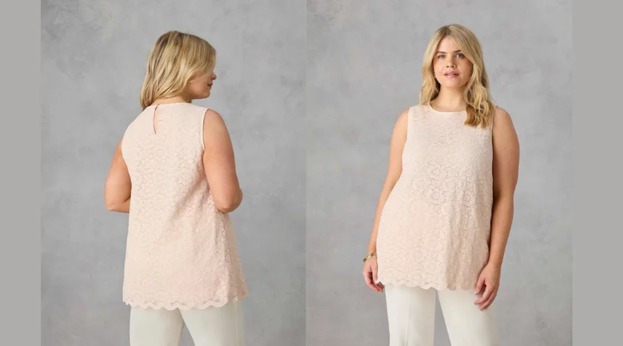 Light Pink Lace Vest Top