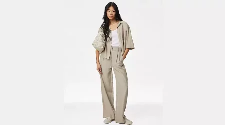 Petite linen trousers