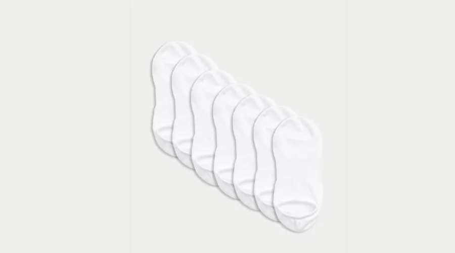 7PK Ultimate comfort trainer liners in white