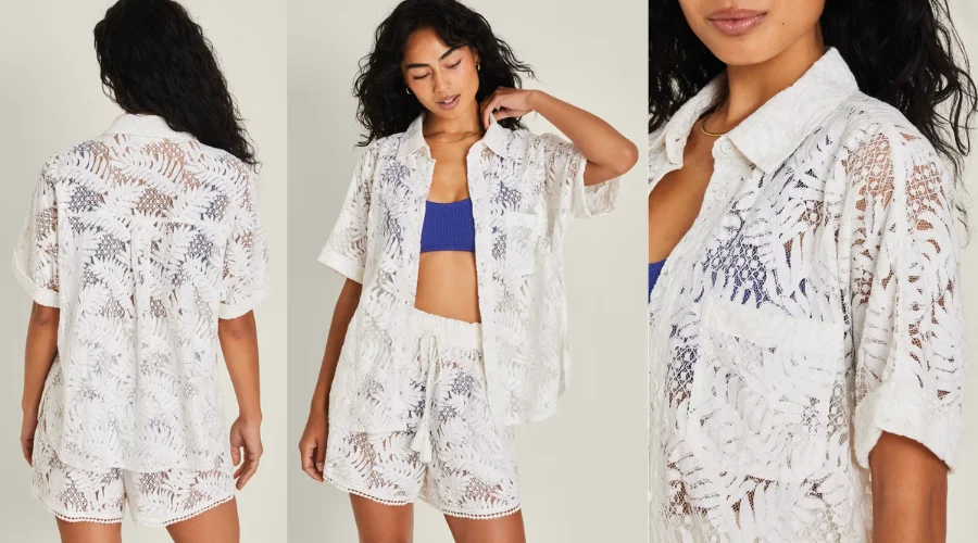 Cotton Rich Lace Beach Shirt