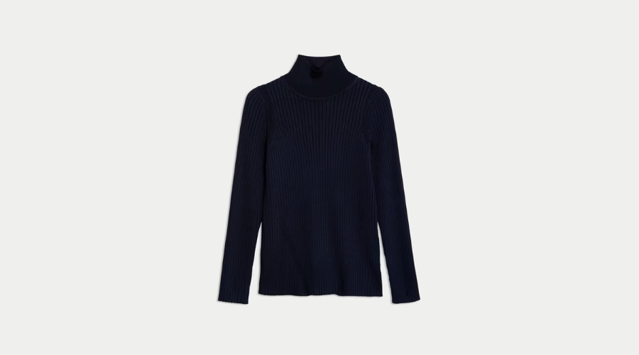 Ribbed Roll Neck Jumper