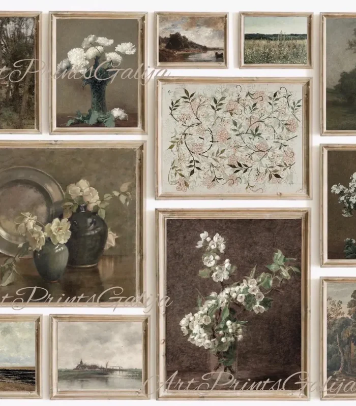 2000 Vintage Printable Rustic European Wall Art Prints Set, MEGA BUNDLE, French Country Farmhouse Antique Oil Painting, Digital Download
