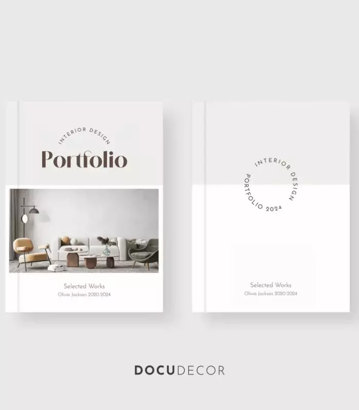 Interior Design Portfolio in book format, Adobe Indesign Template, Printable Portfolio