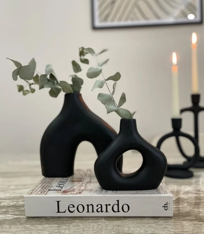 Nordic Style Ceramic Vase, Small and Large Donut Vase