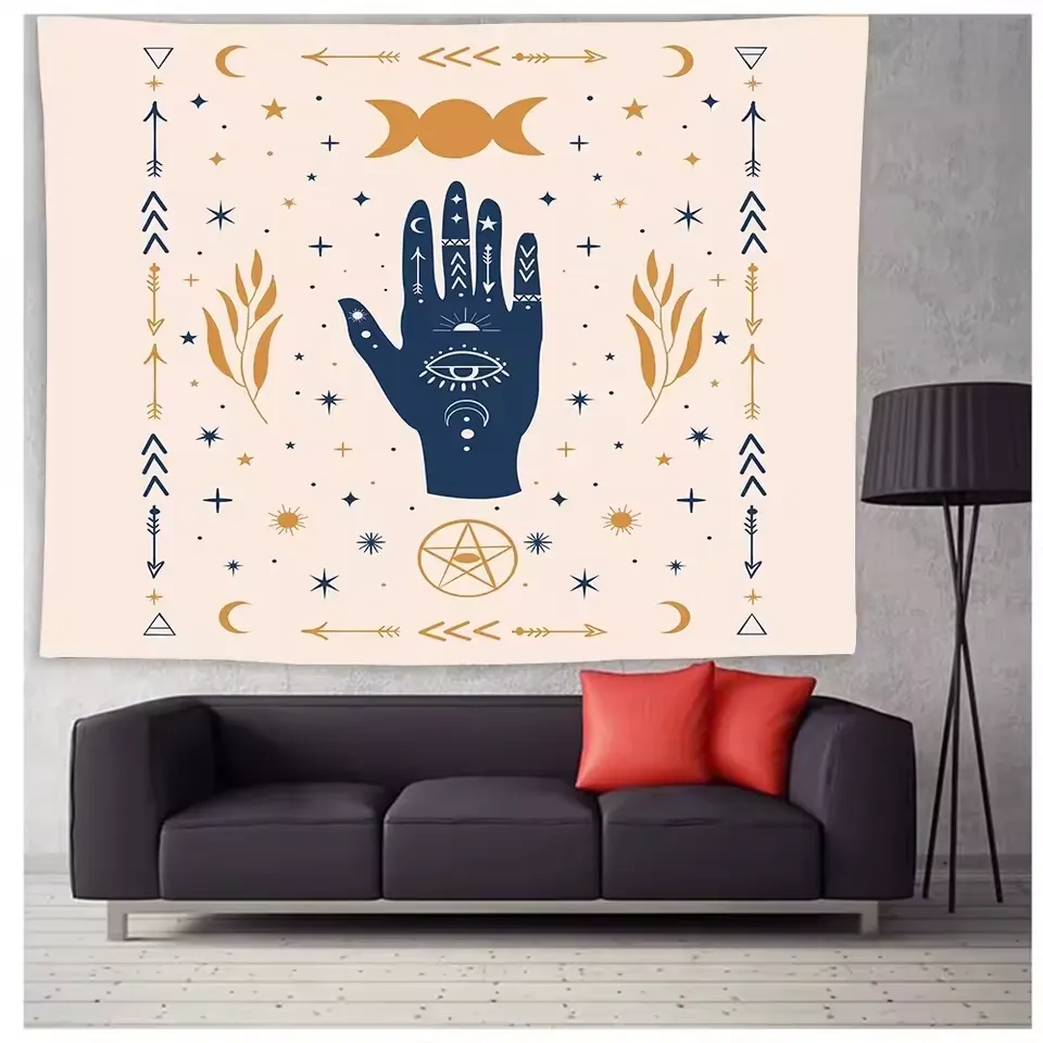Psychedelic Style Tapestry Wall Hanging Divination Hand