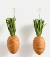 M&S Collection 2pk Paper Carrot Hanging Decorations