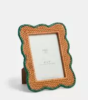 M&S Collection Rattan Scallop Photo Frame